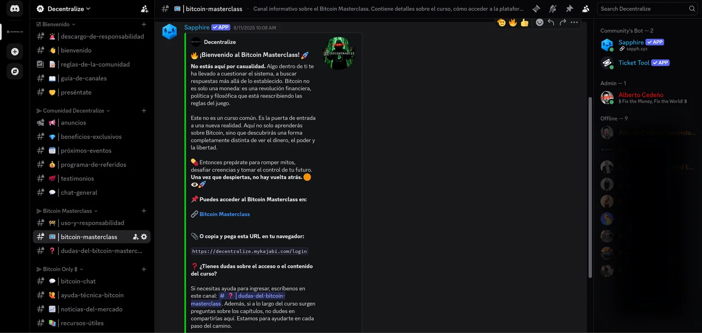 Servidor de Discord de la comunidad Decentralize